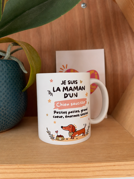 Mug Chien Saucisse – Cadeau Original pour Maman de Teckel