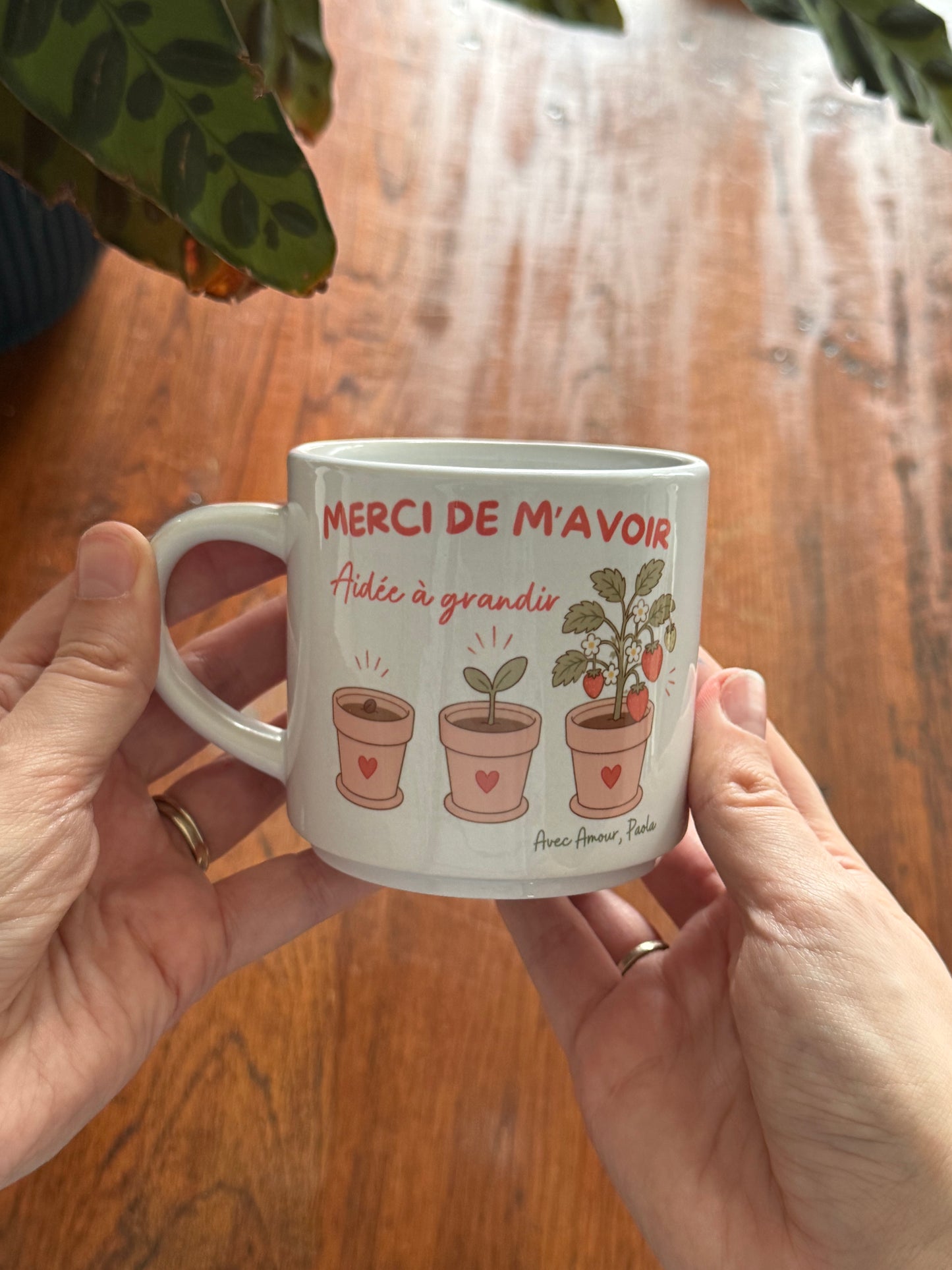 Mug Empilable Personnalisé | Texte, Prénom, Photo ou Illustration