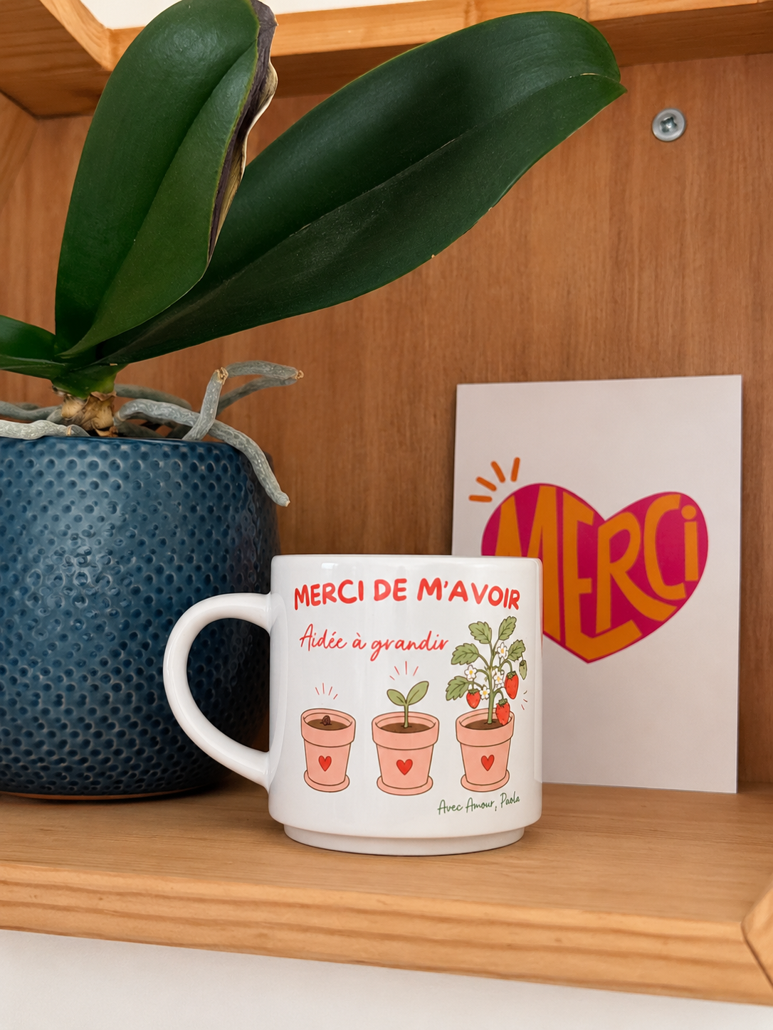 Mug Personnalisé Merci Maîtresse – Merci de m'avoir aidé à grandir