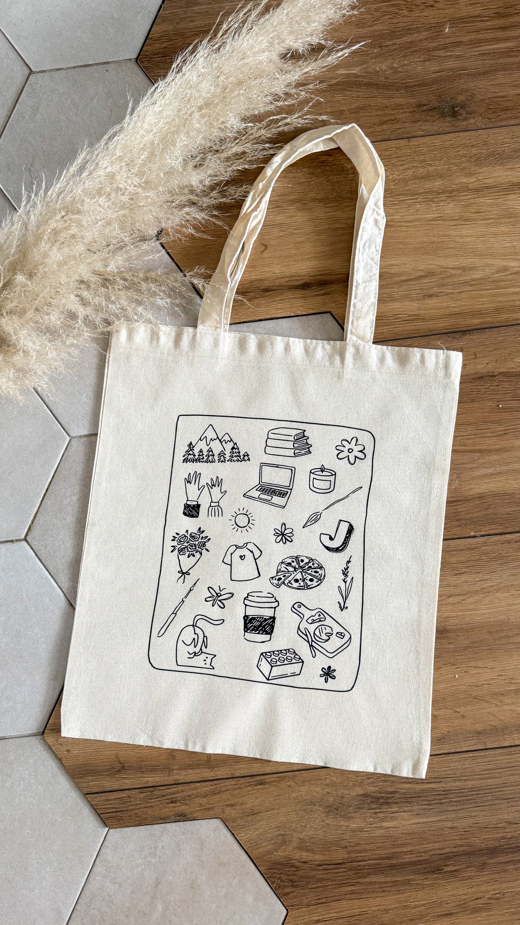 Tote bag Cozy Mood en coton | Illustration doodle