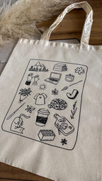 Tote bag Cozy Mood en coton | Illustration doodle