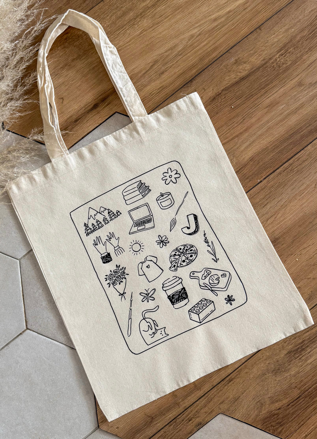Tote bag Cozy Mood en coton | Illustration doodle