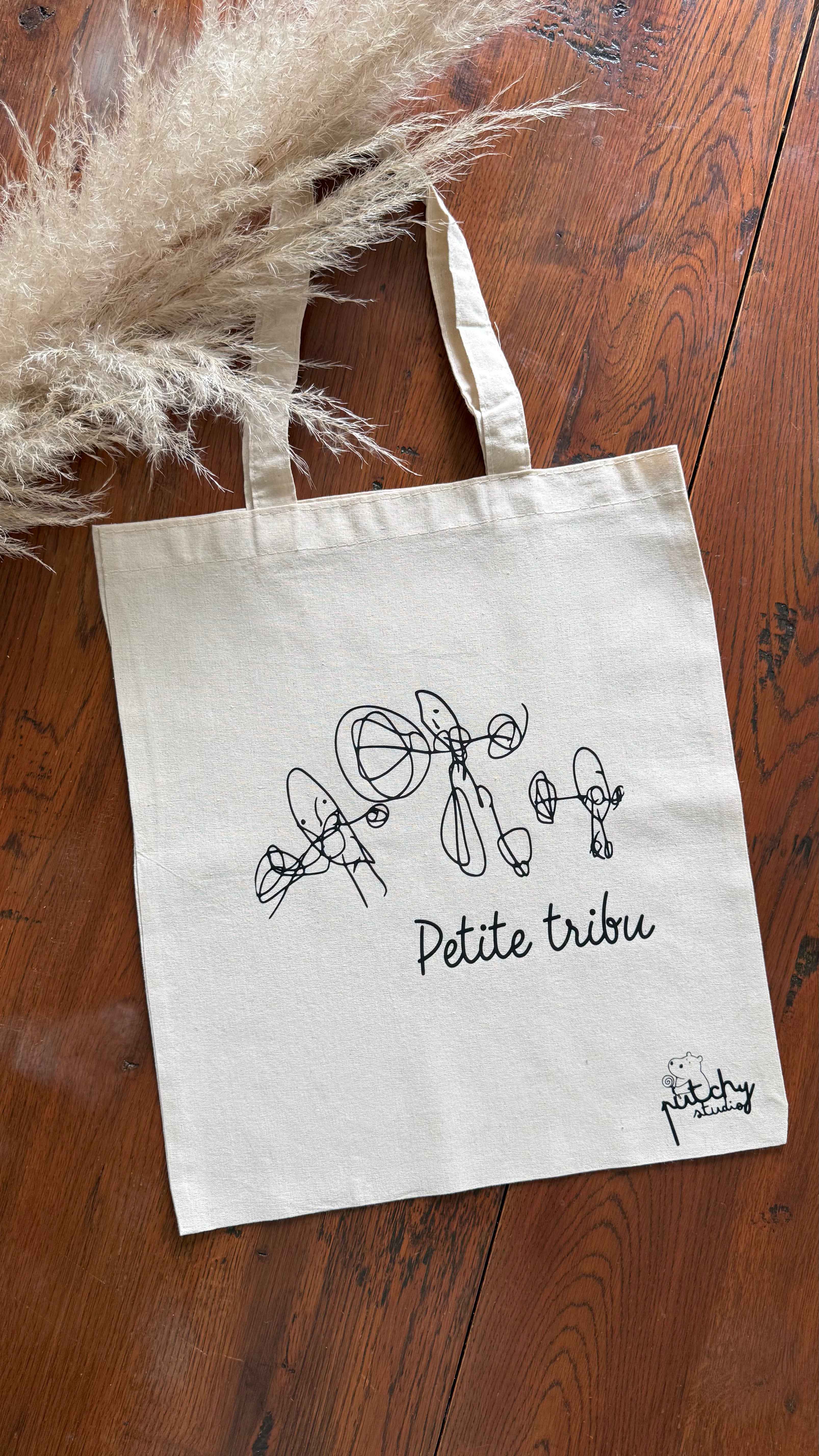 Tote Bag Personnalisé avec Dessin d'Enfant | Cadeau Unique pour Papa, Maman, Mamie et Papy