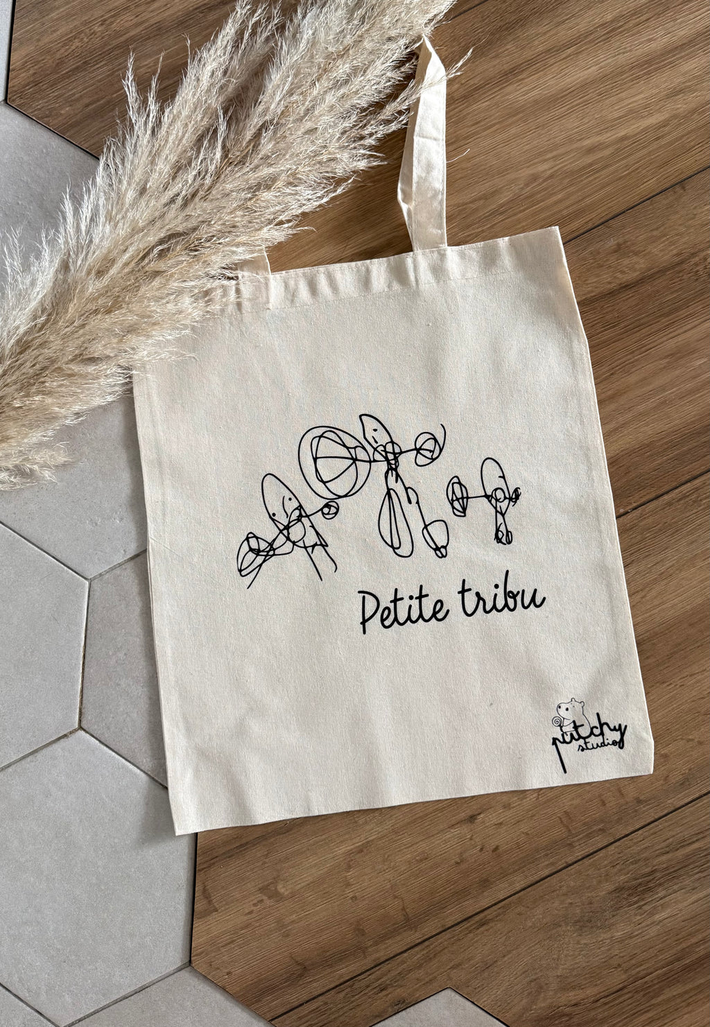 Tote Bag Personnalisé avec Dessin d'Enfant | Cadeau Unique pour Papa, Maman, Mamie et Papy