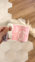 Mug fleuri rétro en céramique