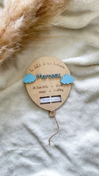 Support bracelet de naissance personnalisé en bois – Ballon