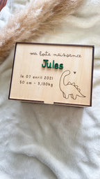 Boîte de naissance personnalisée en bois – Coffret souvenirs bébé