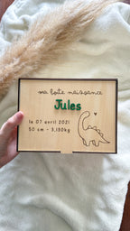 Boîte de naissance personnalisée en bois – Coffret souvenirs bébé