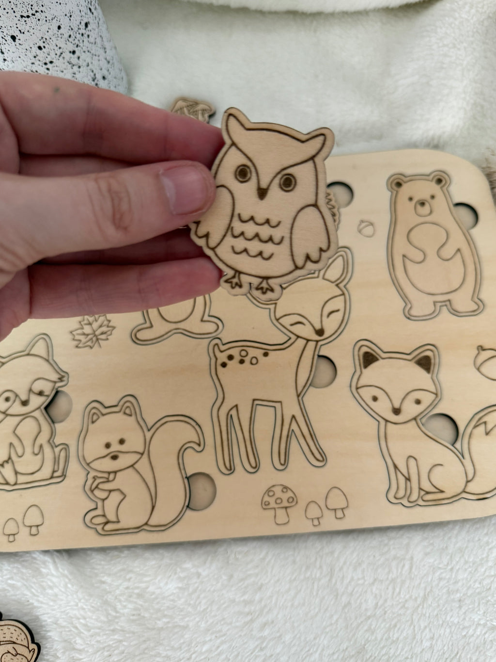 Puzzle en bois Montessori – Animaux de la forêt