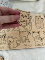 Puzzle en bois Montessori – Animaux de la forêt