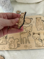 Puzzle en bois Montessori – Animaux de la forêt