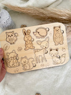 Puzzle en bois Montessori – Animaux de la forêt