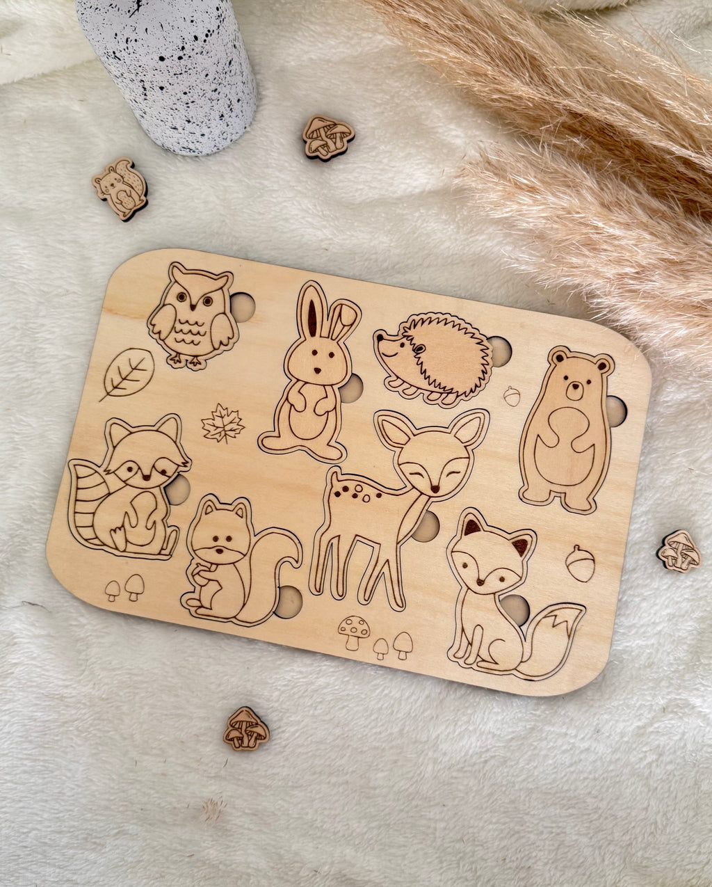 Puzzle en bois Montessori – Animaux de la forêt