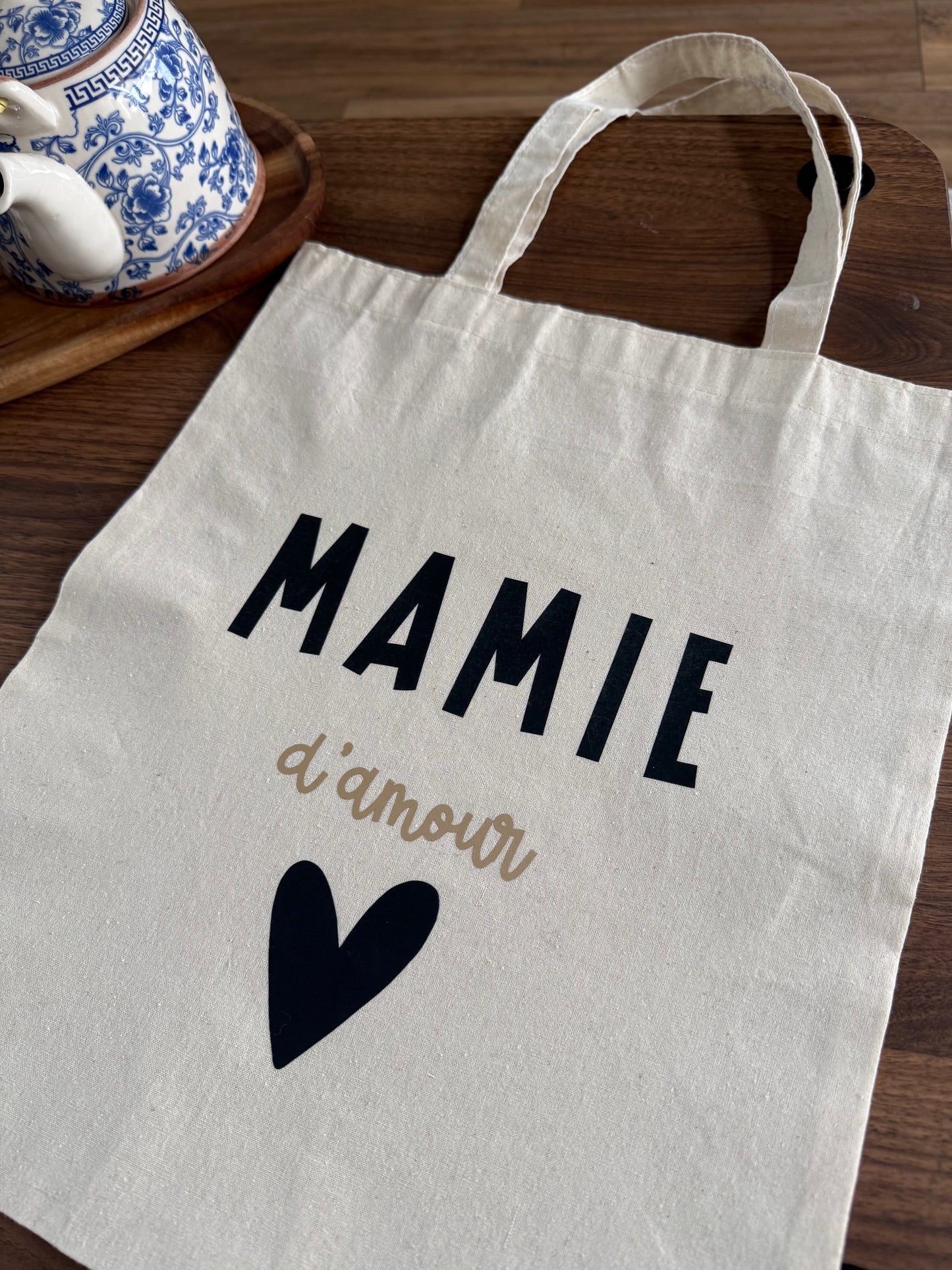 Tote Bag Mamie d'Amour – Cadeau Personnalisé pour Grand-Mère