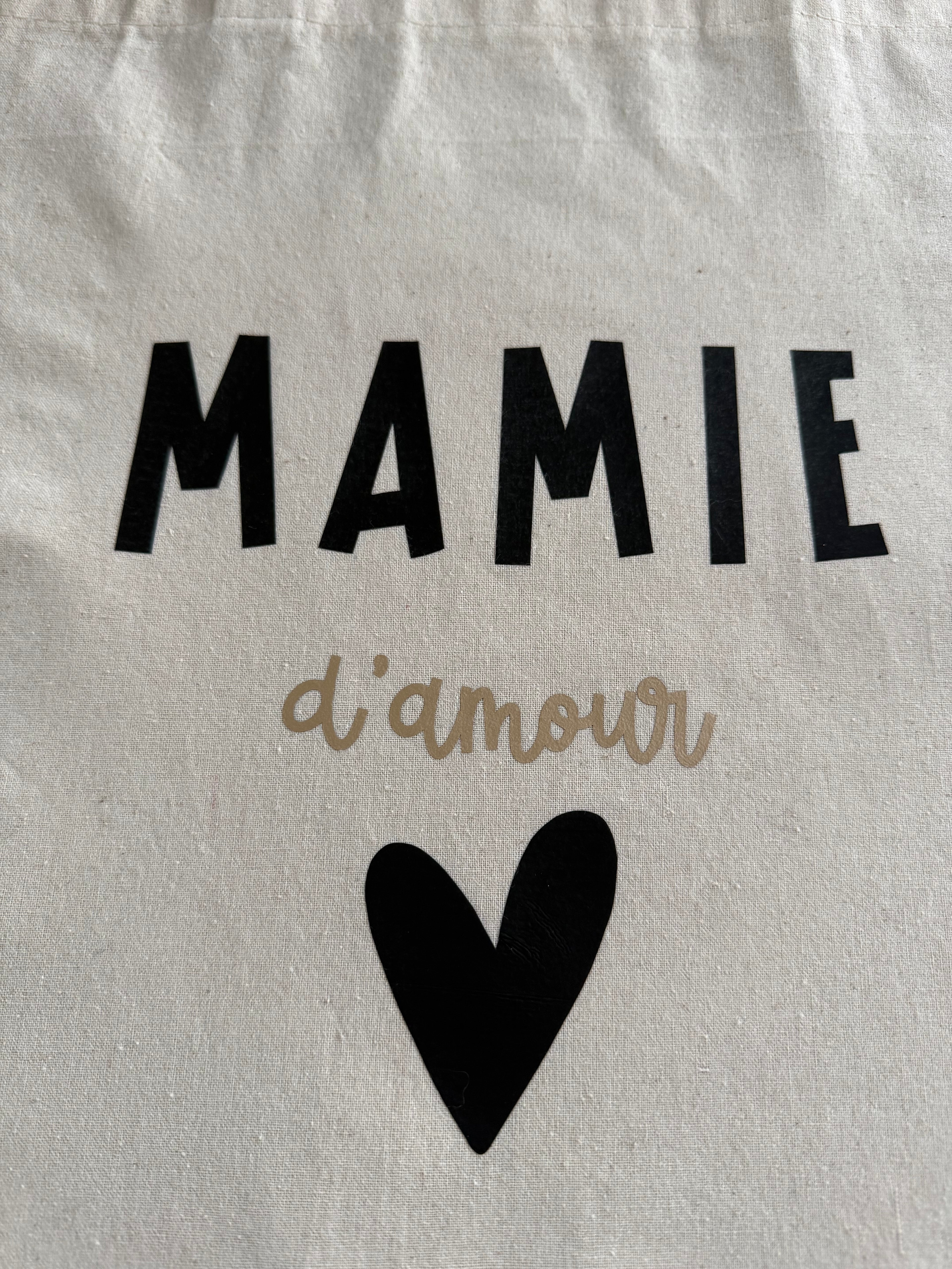 Tote Bag Mamie d'Amour – Cadeau Personnalisé pour Grand-Mère