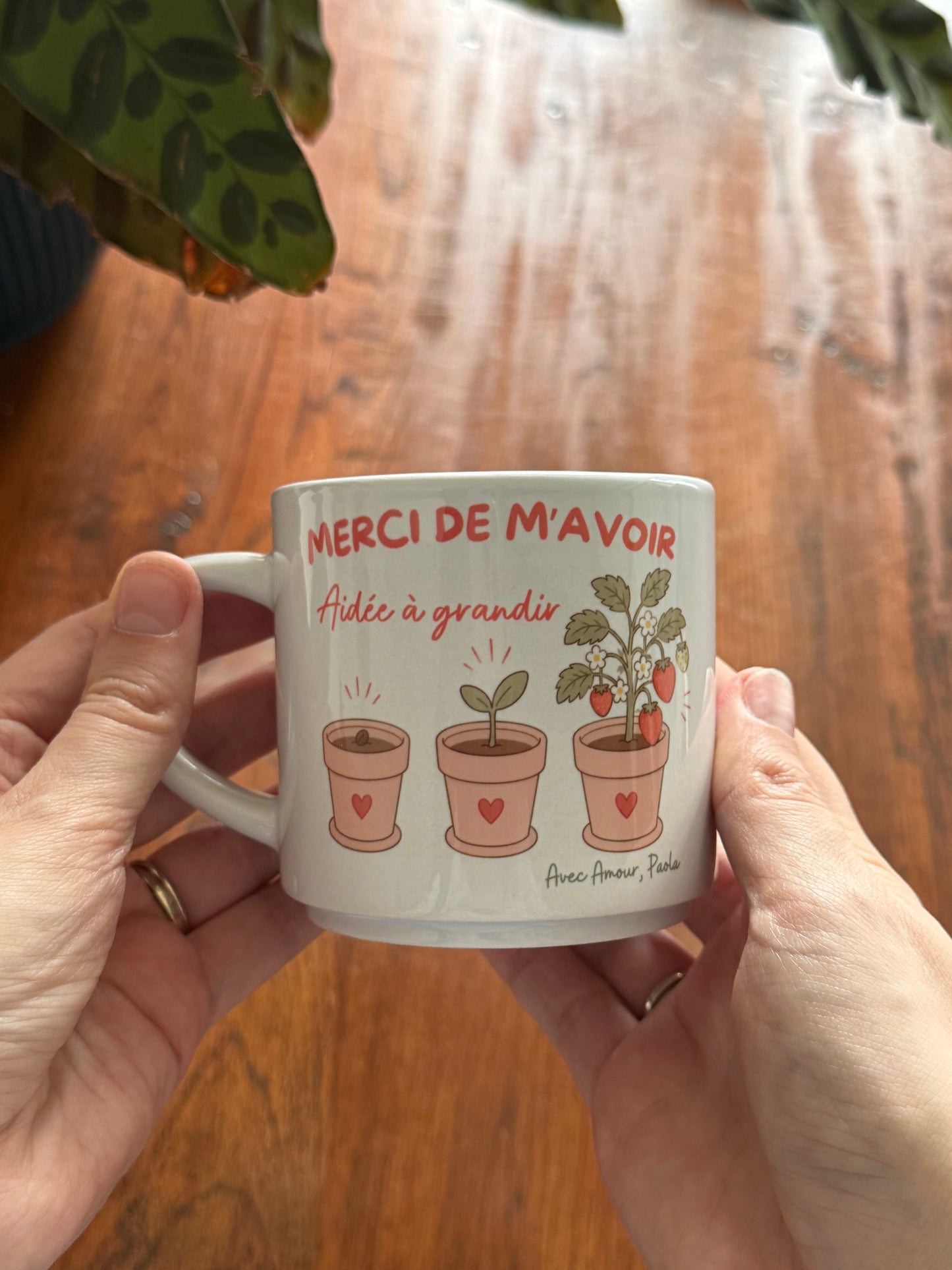 Mug Personnalisé Merci Maîtresse – Merci de m'avoir aidé à grandir