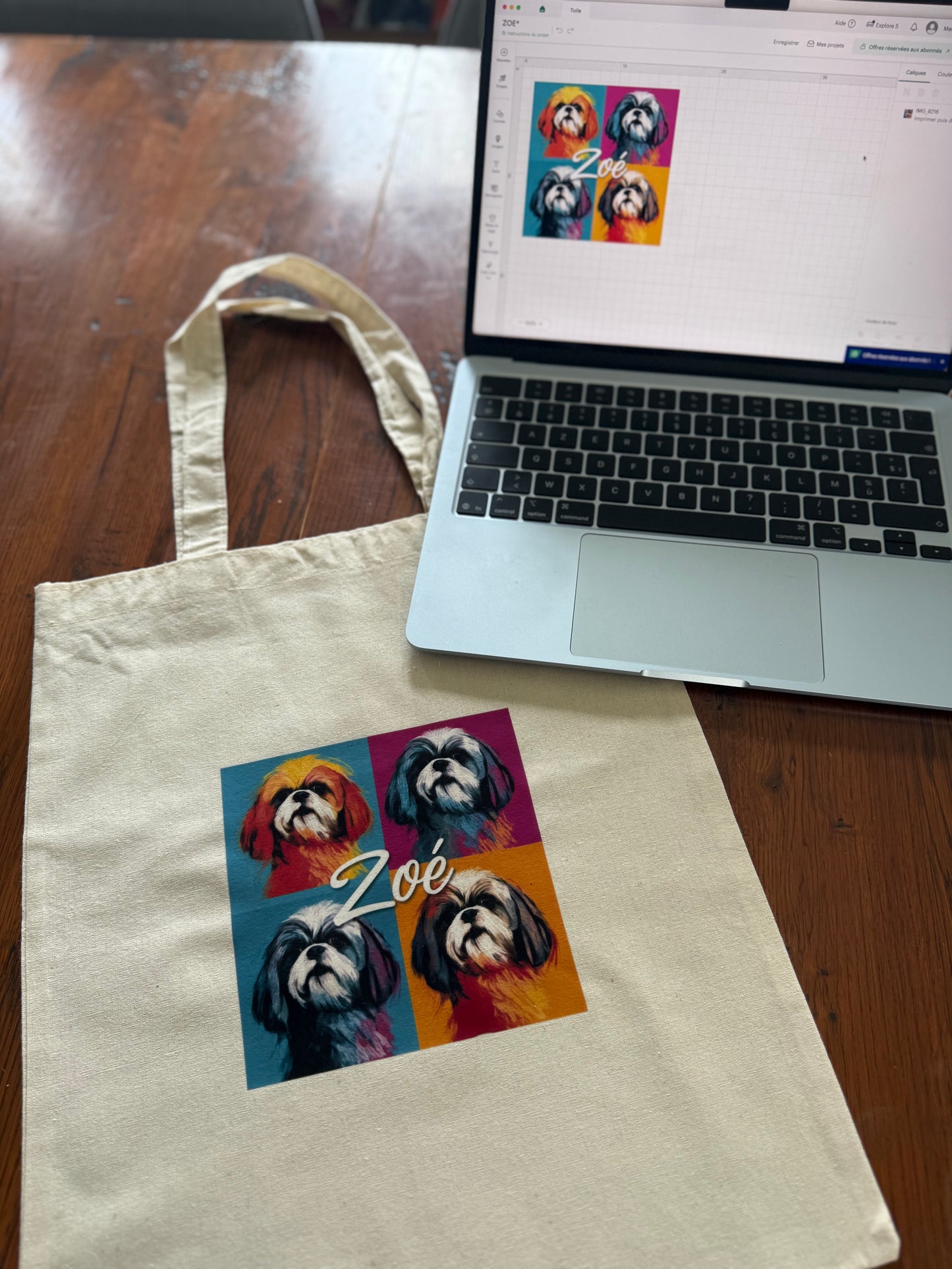 Tote Bag Personnalisé Style Pop Art Animal ou Photo
