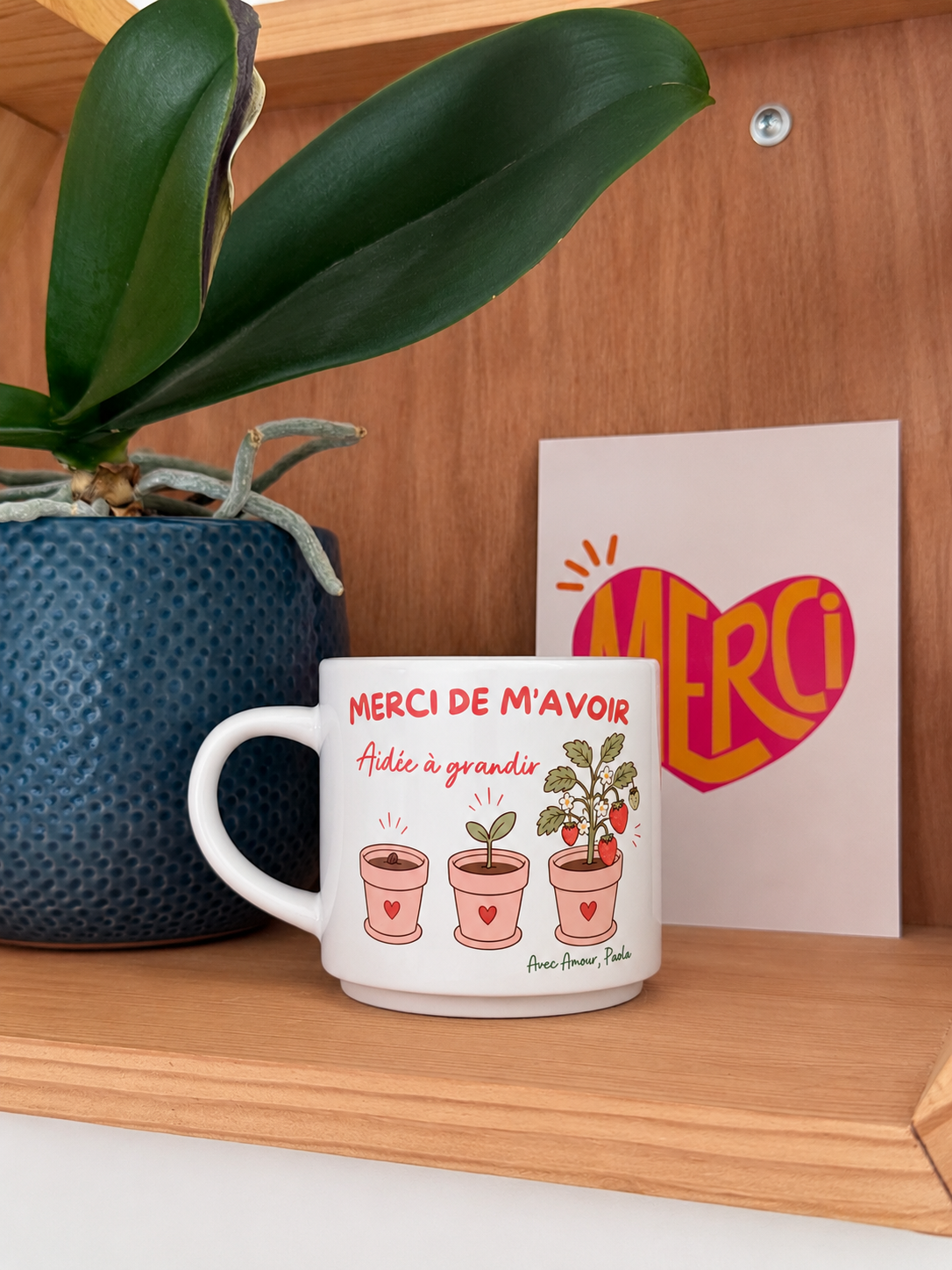 Mug Personnalisé Merci Maîtresse – Merci de m'avoir aidé à grandir