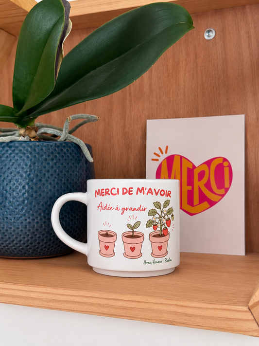Mug Personnalisé Merci Maîtresse – Merci de m'avoir aidé à grandir